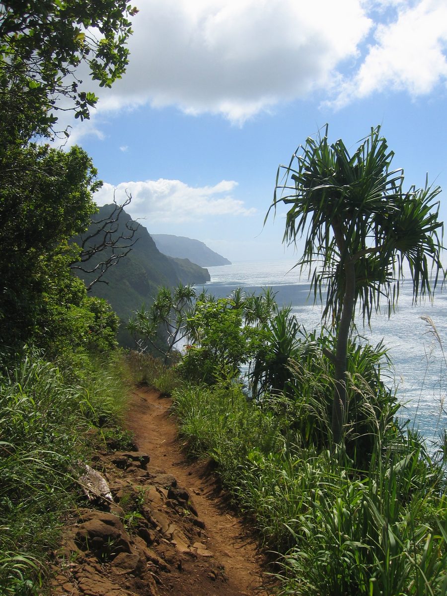 The Kalalau Trail along Kauaʻi’s Nā Pali Coast.