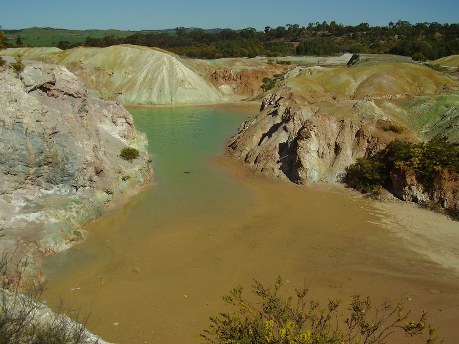 Abandoned open-cut copper mine at Kapunda in South Australia