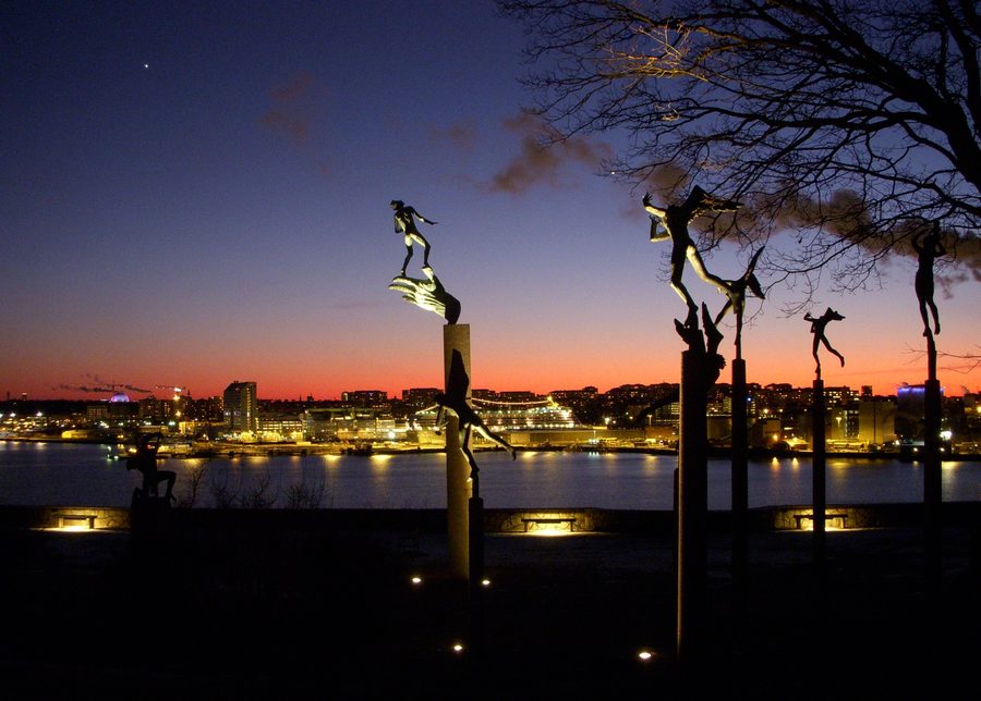 Millesgården with sculptures and a view over the harbor on Lidingö