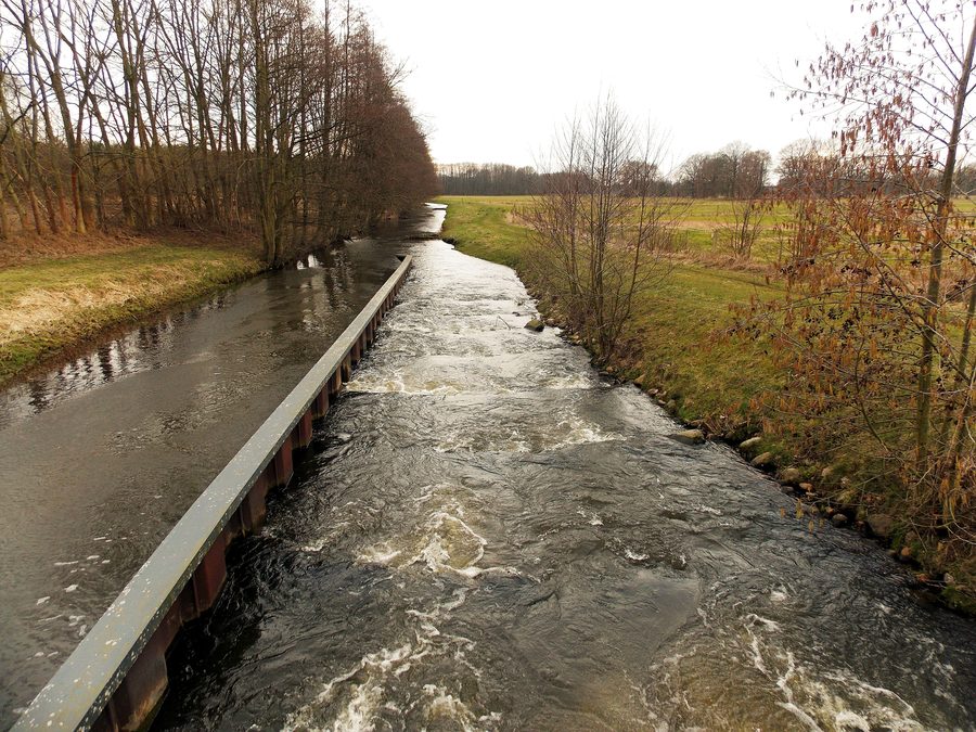 Fish ladder at the weir in Gresse