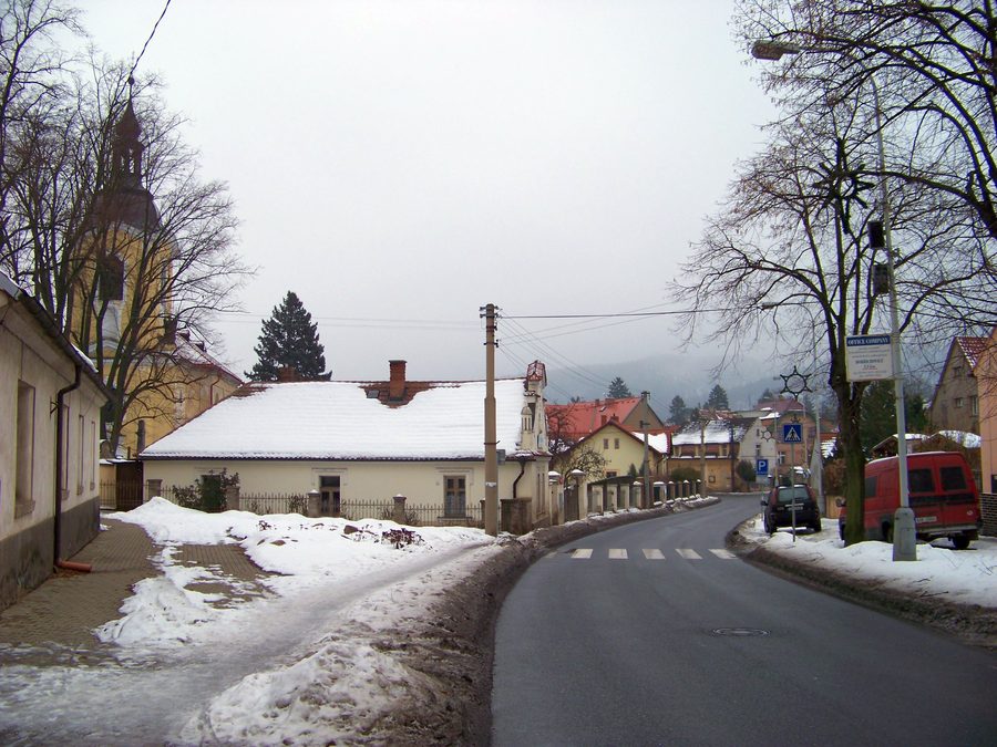 Pražská Street and the Church of St. Maurice in Řevnice