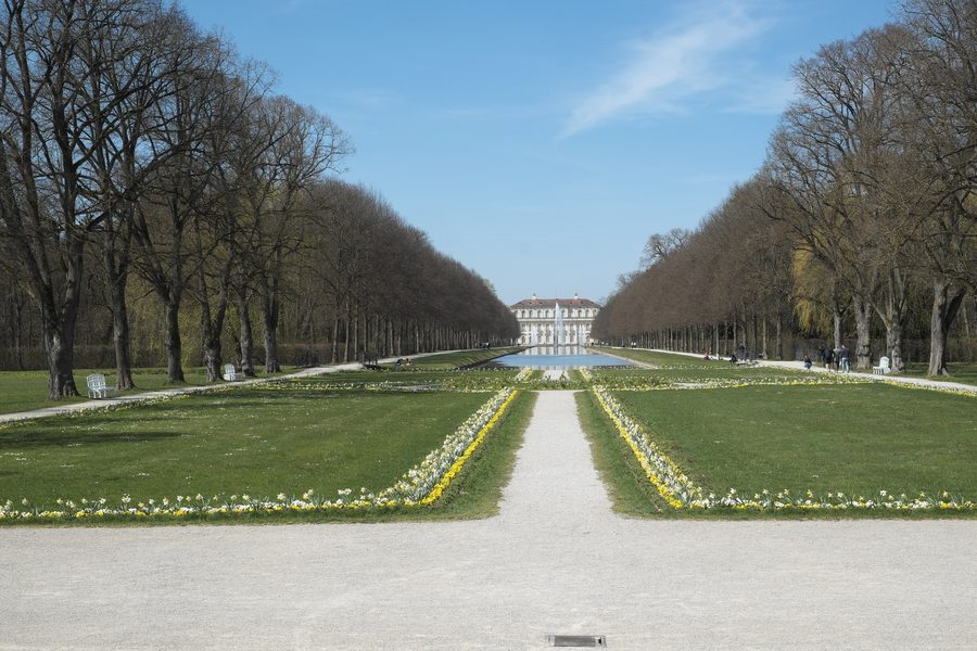New Palace Schleißheim with palace park in Oberschleißheim