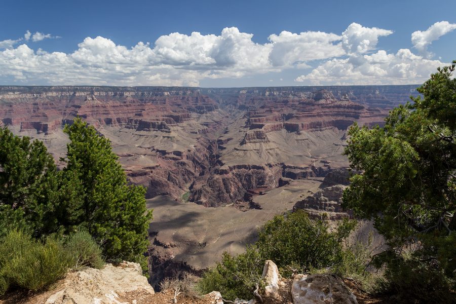 View of the Grand Canyon from the South Rim in Arizona