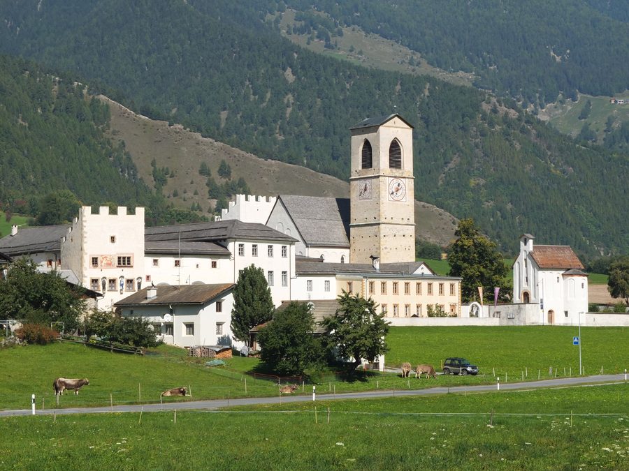 Overall view of the Benedictine Convent of St. John in Müstair