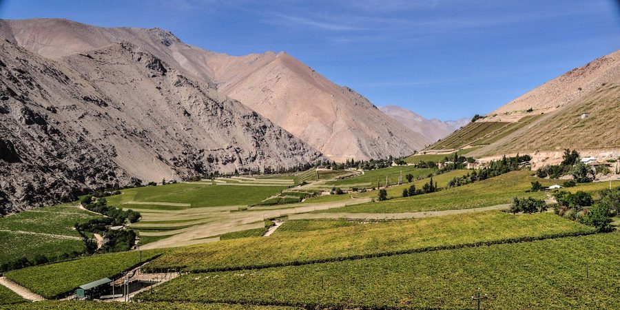 Landscape in the Elqui Valley in the Región de Coquimbo