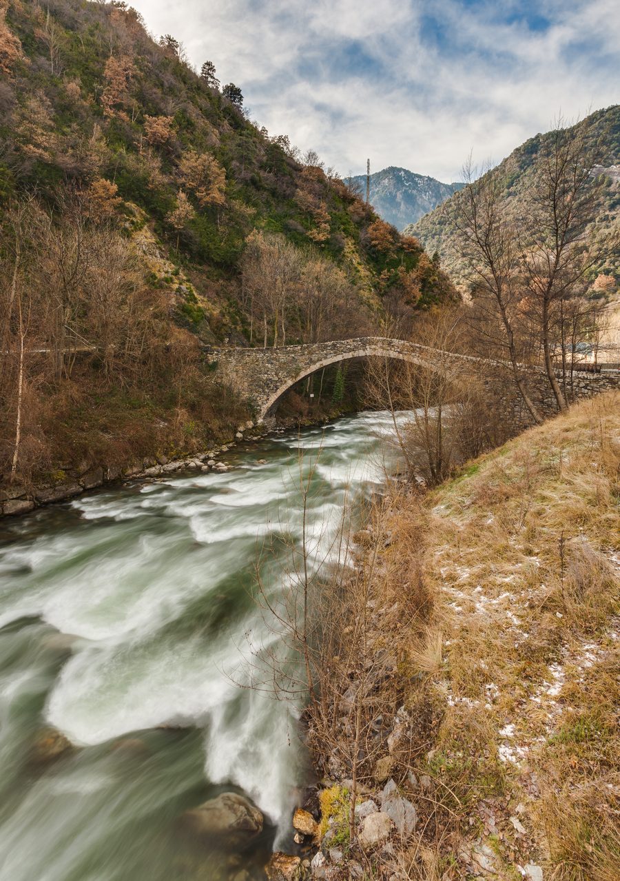 Historic bridge de la Margineda in Santa Coloma d’Andorra