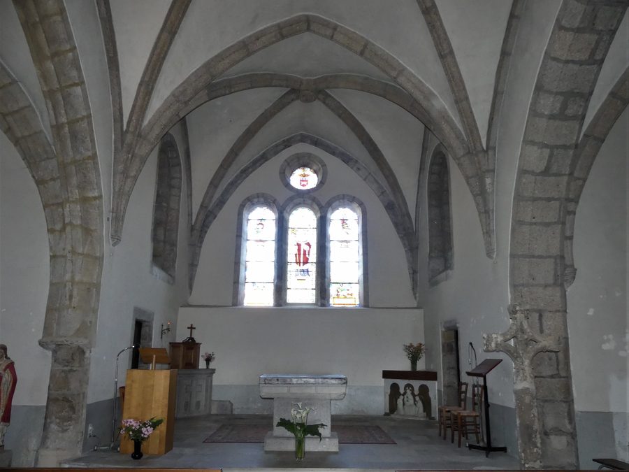 Choir of the church in Golinhac, Aveyron, France