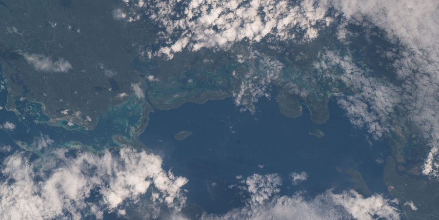 View of Roviana Lagoon and the island world off Munda on New Georgia