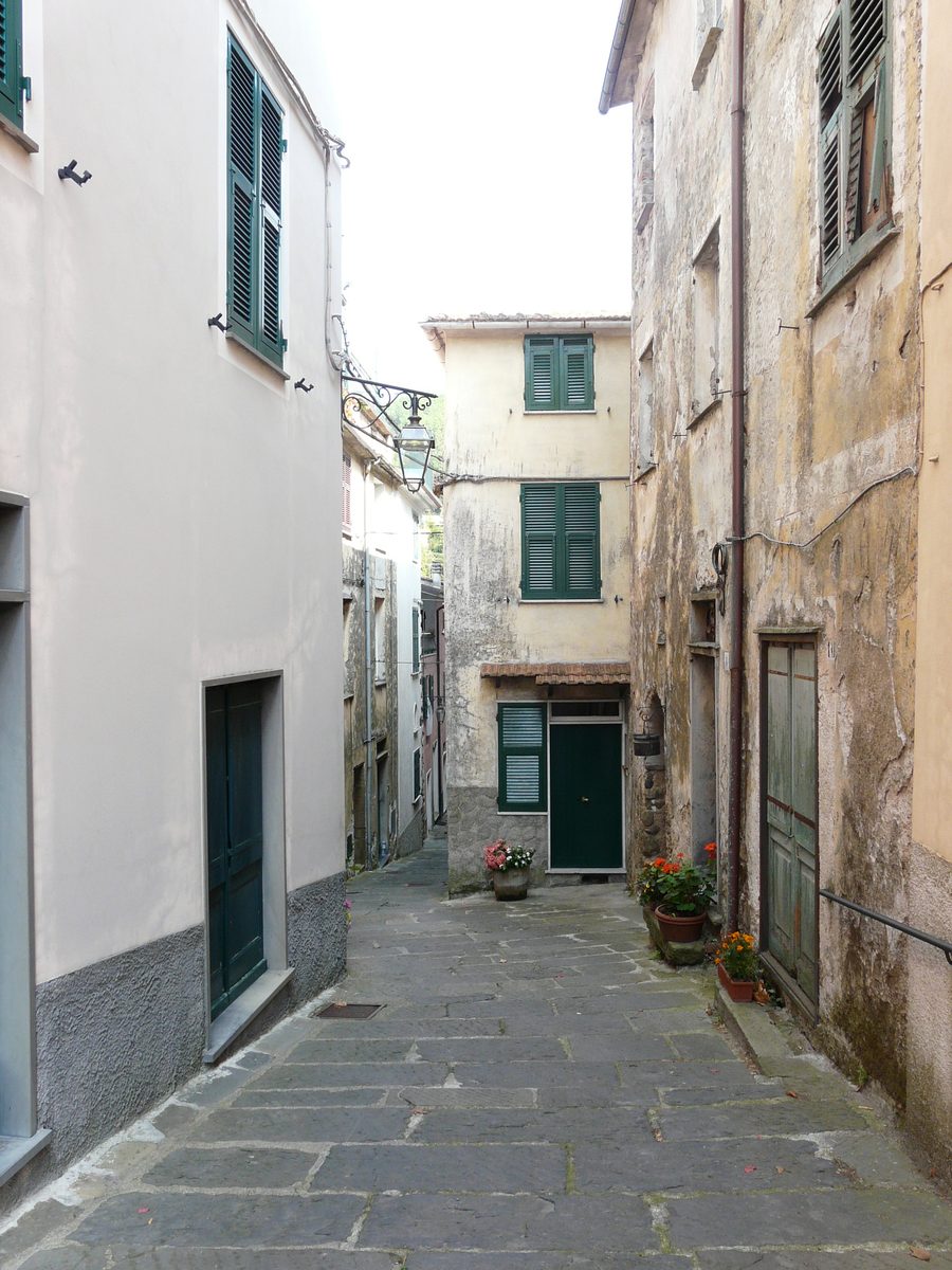 Street in the historic centre of Carro, La Spezia, Liguria, Italy