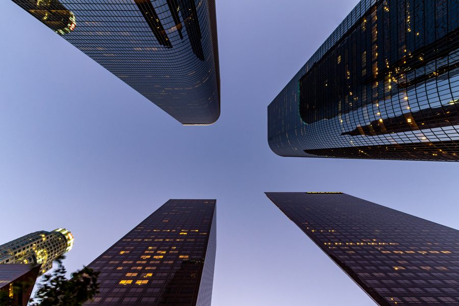 High-rises on South Grand Avenue in Los Angeles