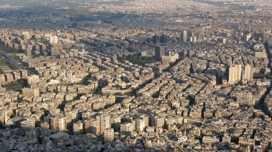 Panorama of the city of Damascus in Syria