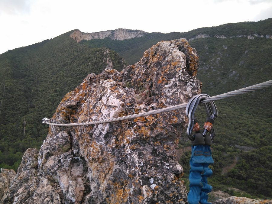 Panoramic view from a via ferrata route in the Sobrón area