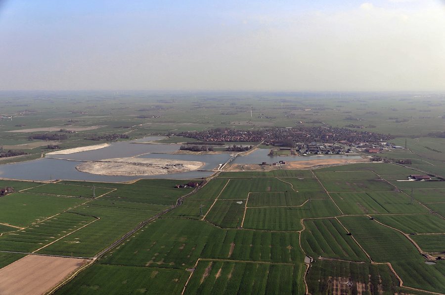 Aerial view of the Wangermeer near Hohenkirchen in Wangerland