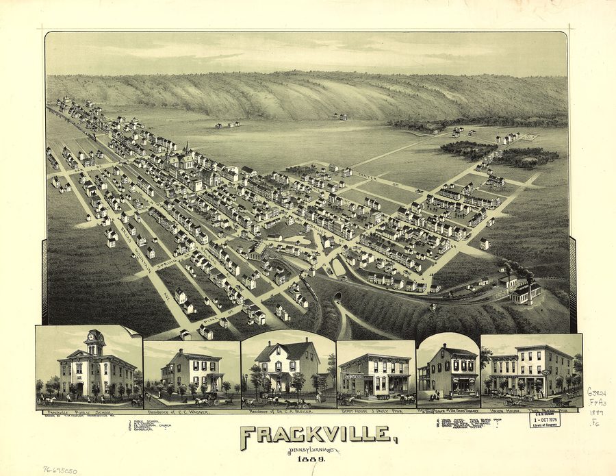 Bird's-eye view of Frackville, Pennsylvania, in 1889
