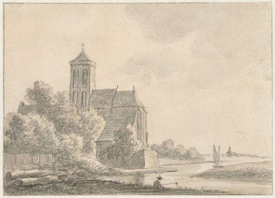Historische Ansicht von Cuijk mit Ortsbild und Fluss