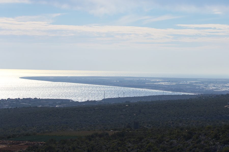View of the Mediterranean Sea near Kızkalesi in Mersin Province