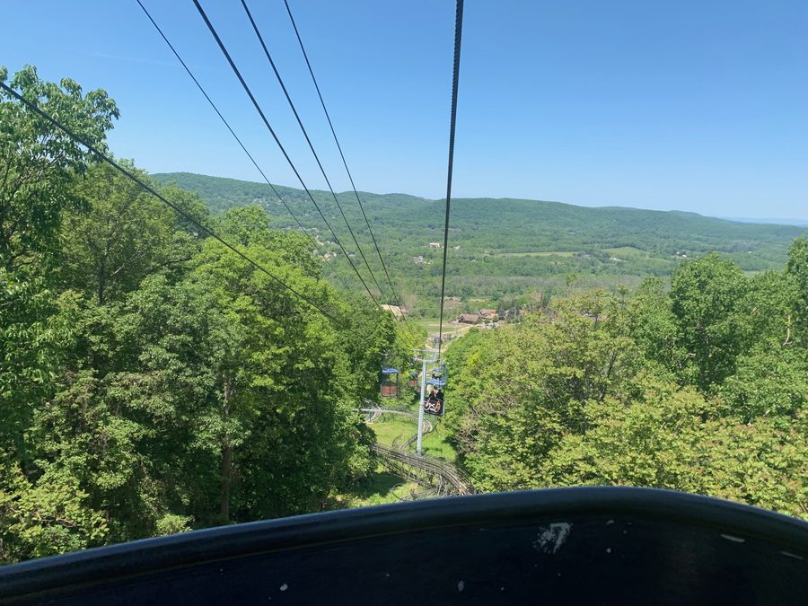 Mountain Creek ski lift in Vernon, New Jersey, on a summer day