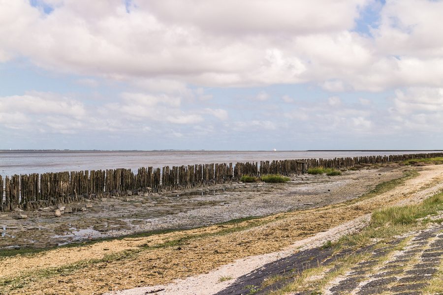 The Wadden Sea behind the sea dike near Paesens-Moddergat