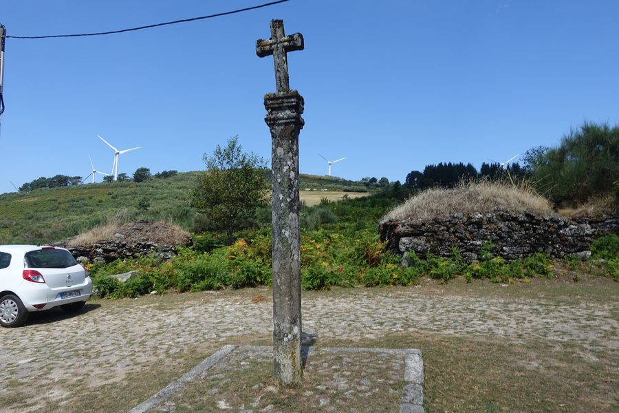 Rural settlement and surrounding landscape in Val de Poldros, Riba de Mouro, Monção, Portugal