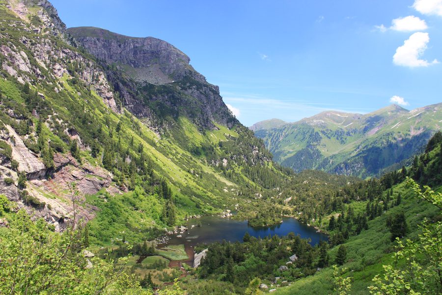 View toward Unter Murgsee in the Murg Valley near Quarten