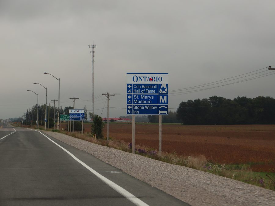 Approach to St. Marys in Ontario with the landscape around the town