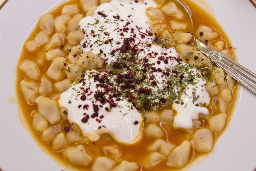 Kayseri Mantısı, a traditional Turkish dumpling dish