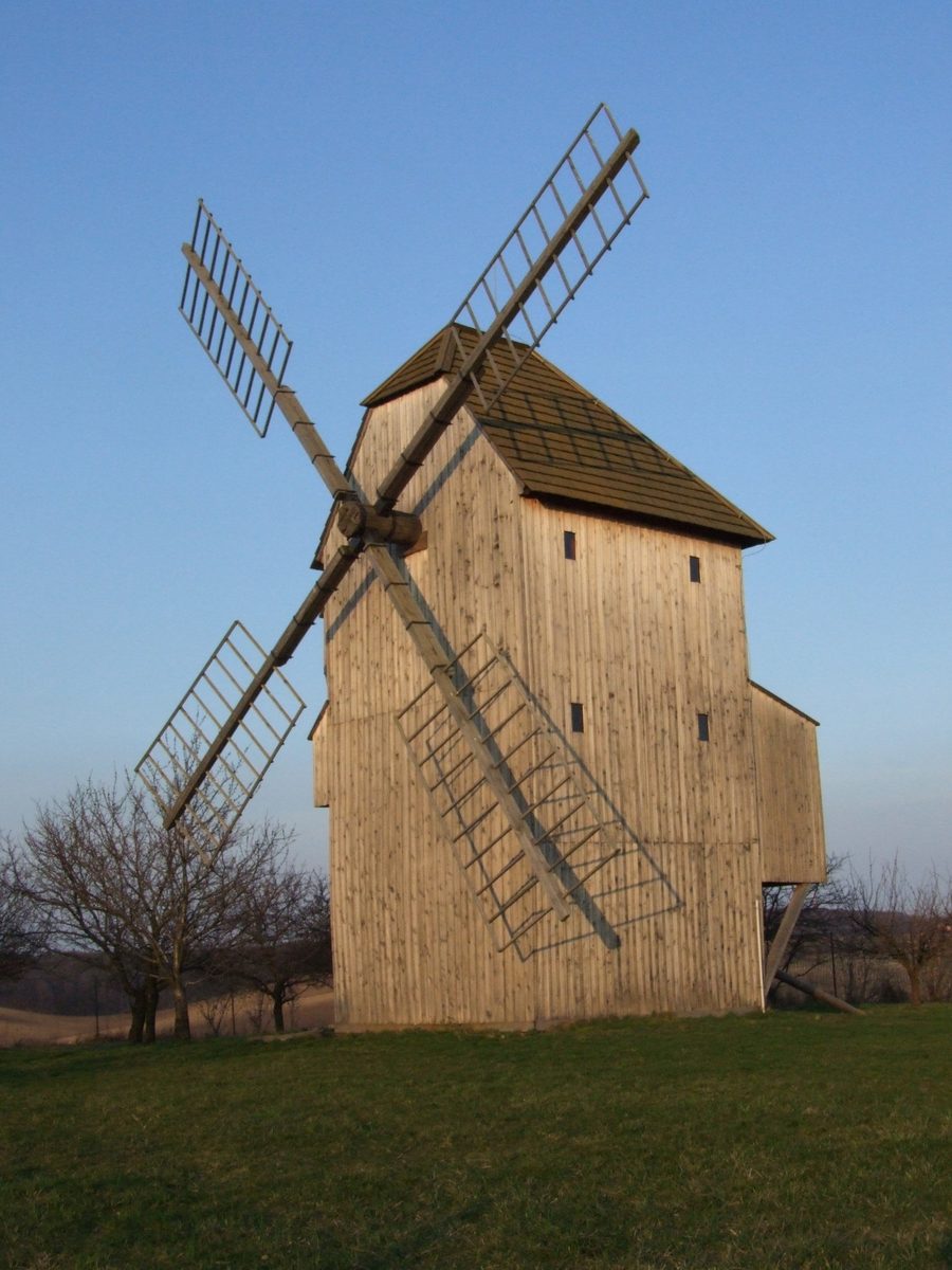 Historic windmill in Starý Poddvorov in the Hodonín District
