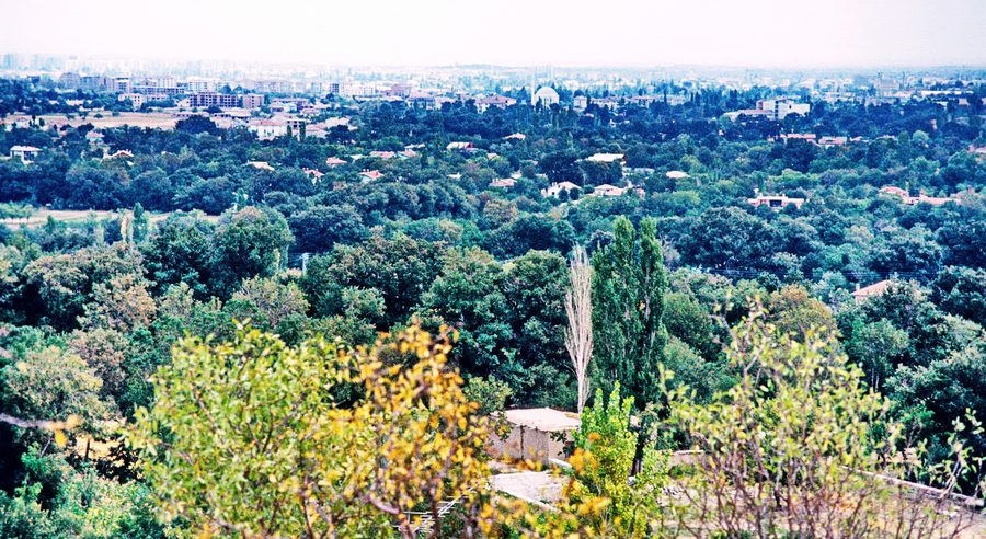 Gardens of Meram near Konya in front of the escarpment of Loras Dağı