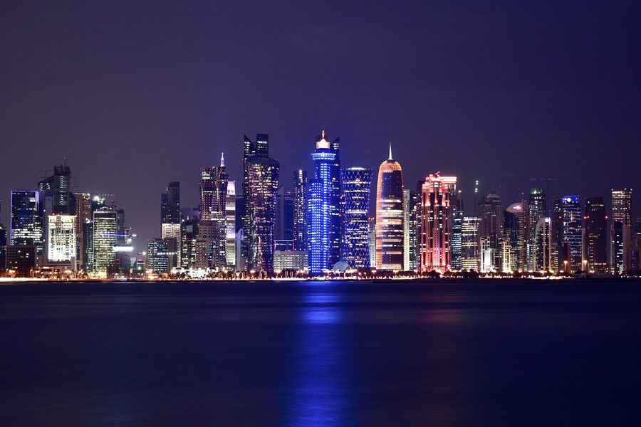 Doha skyline by the water