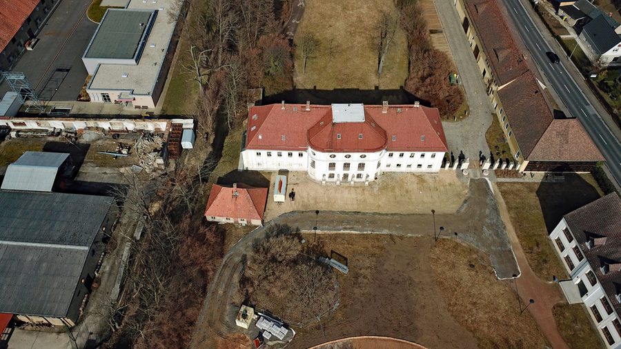 Aerial view of Königswartha Castle in Saxony