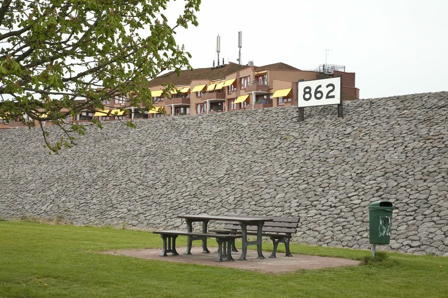 Historic quay wall at Europakade in Tolkamer