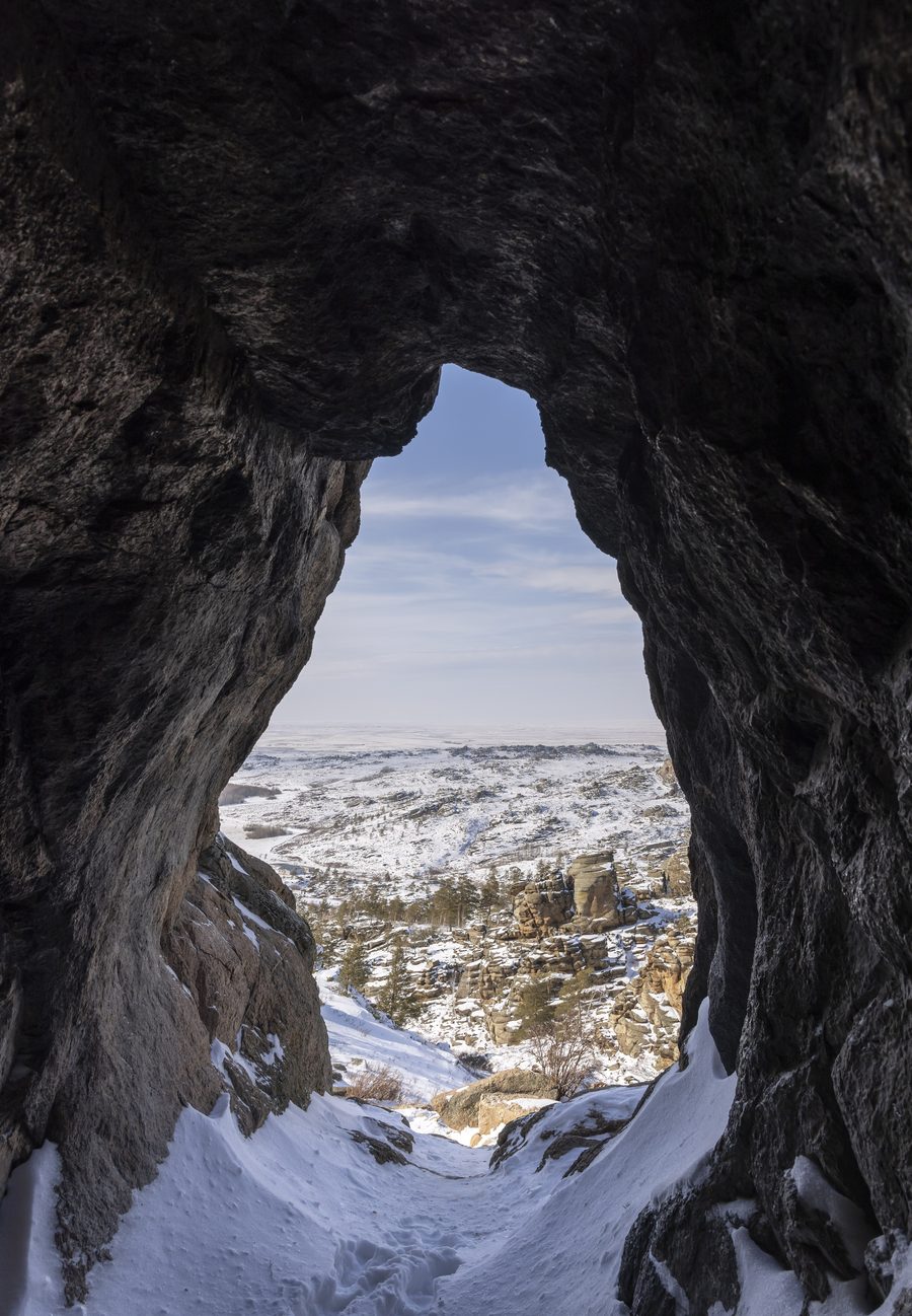 Entrance to Konyr-Auliye Cave in Bayanaul National Park