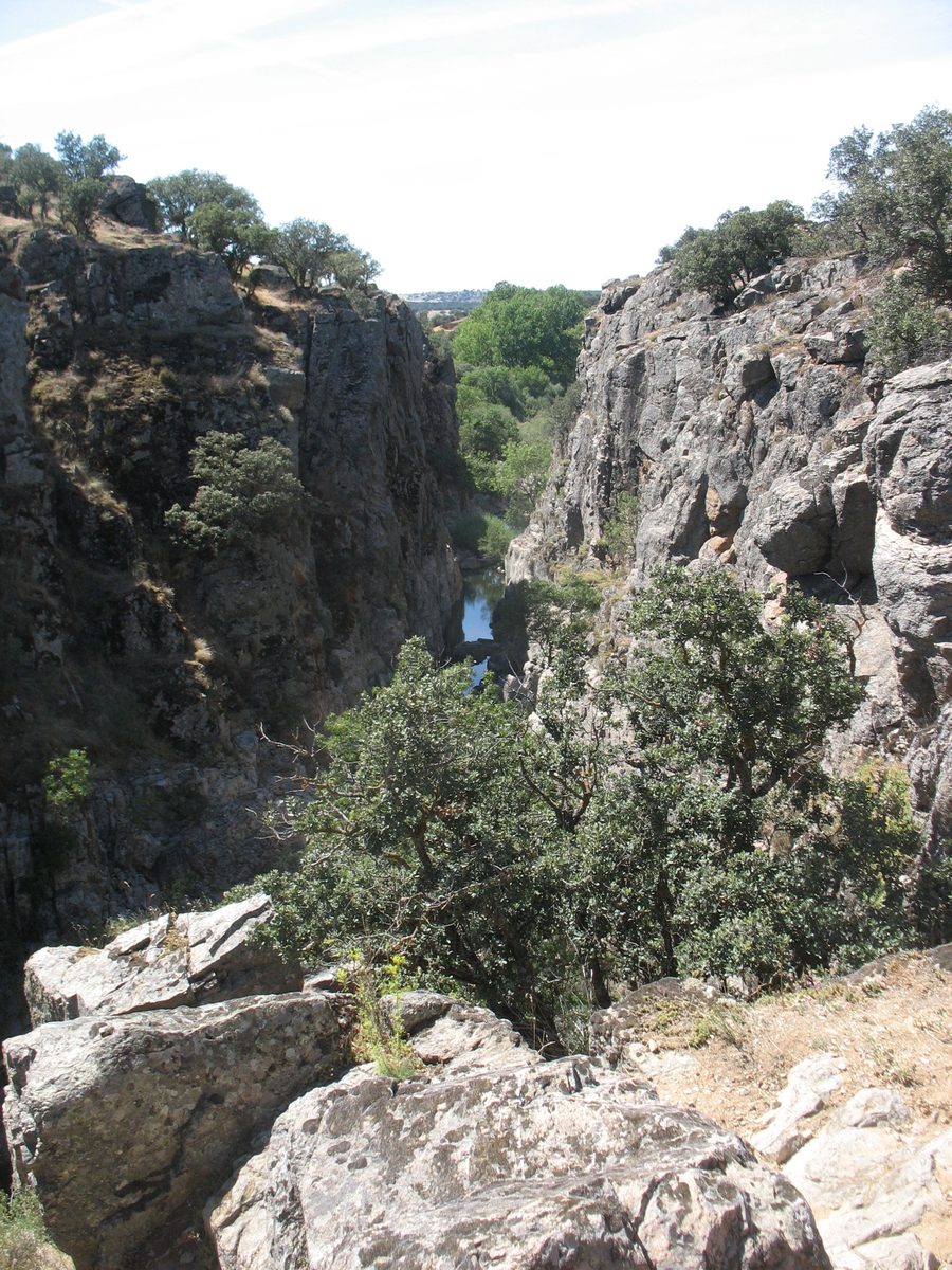 Canyon of the Risca of the Moros River in Valdeprados, Segovia.