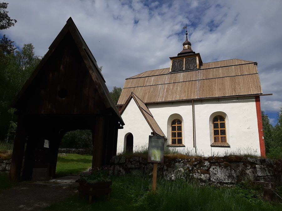 Exterior of Ytterlännäs old church in Bollstabruk, Kramfors Municipality