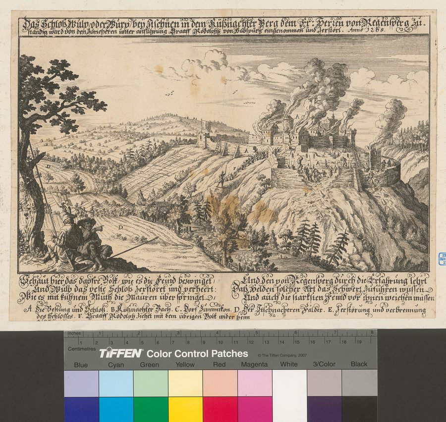 Historical depiction of Wulp Castle near Küsnacht