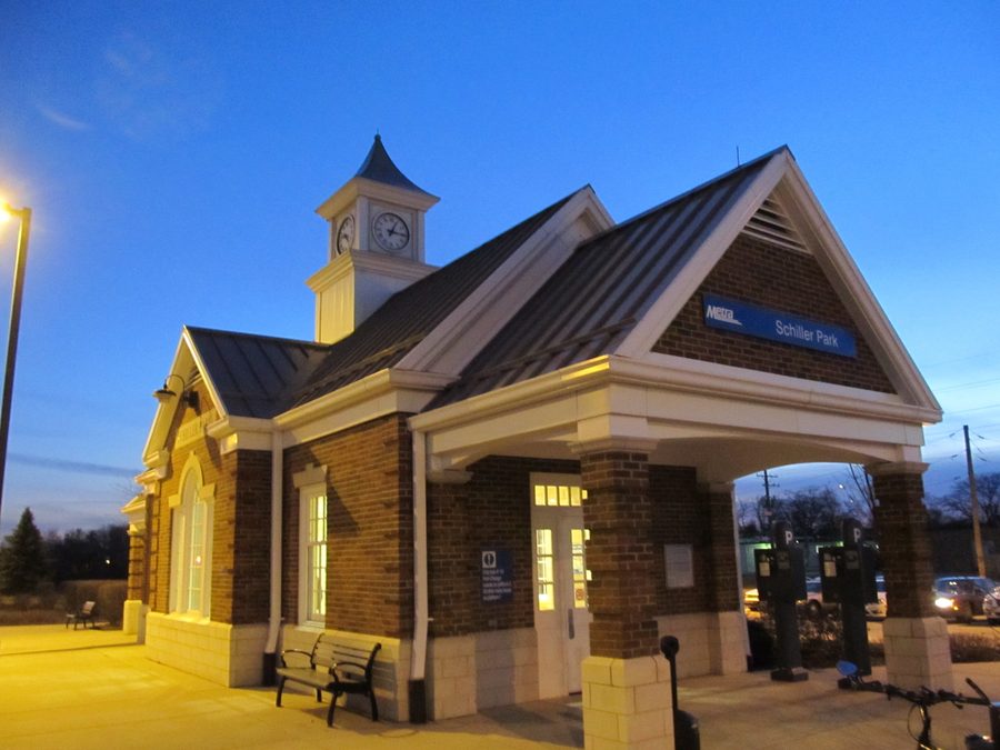 Schiller Park Metra Station at 4555 N Ruby Street in Schiller Park, Illinois