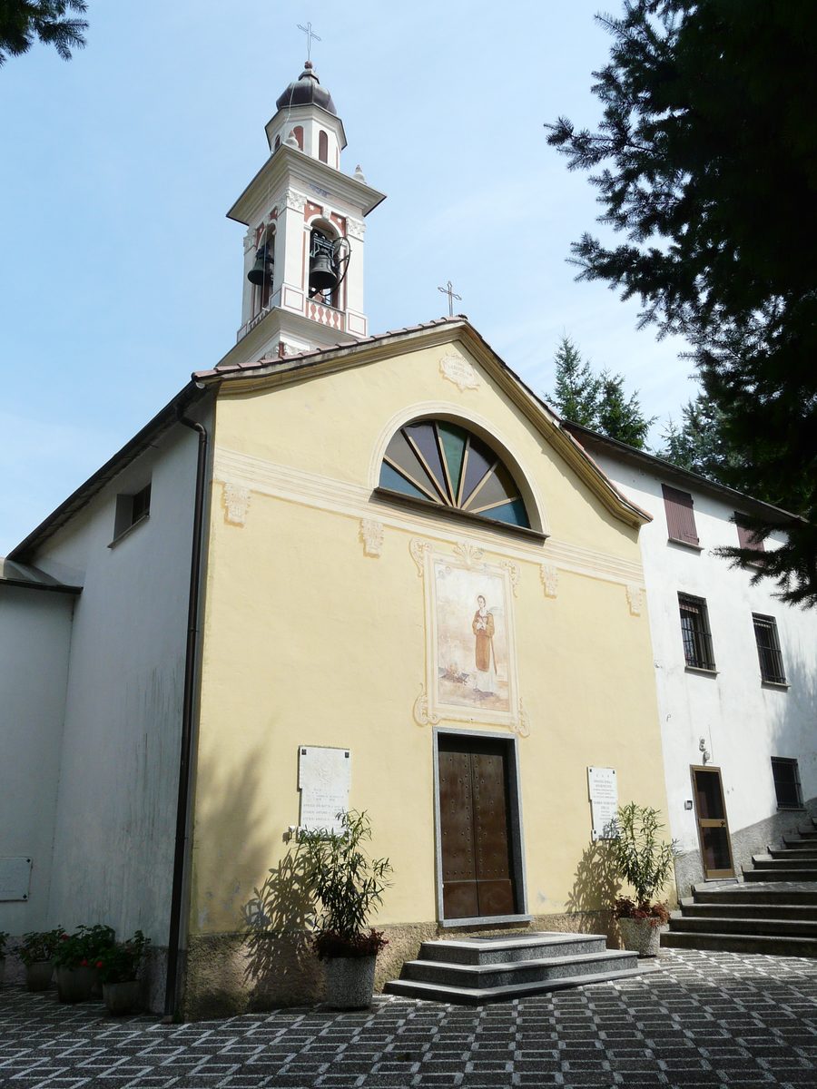 Facade of the Church of San Lorenzo in Vescina, Avegno, Liguria