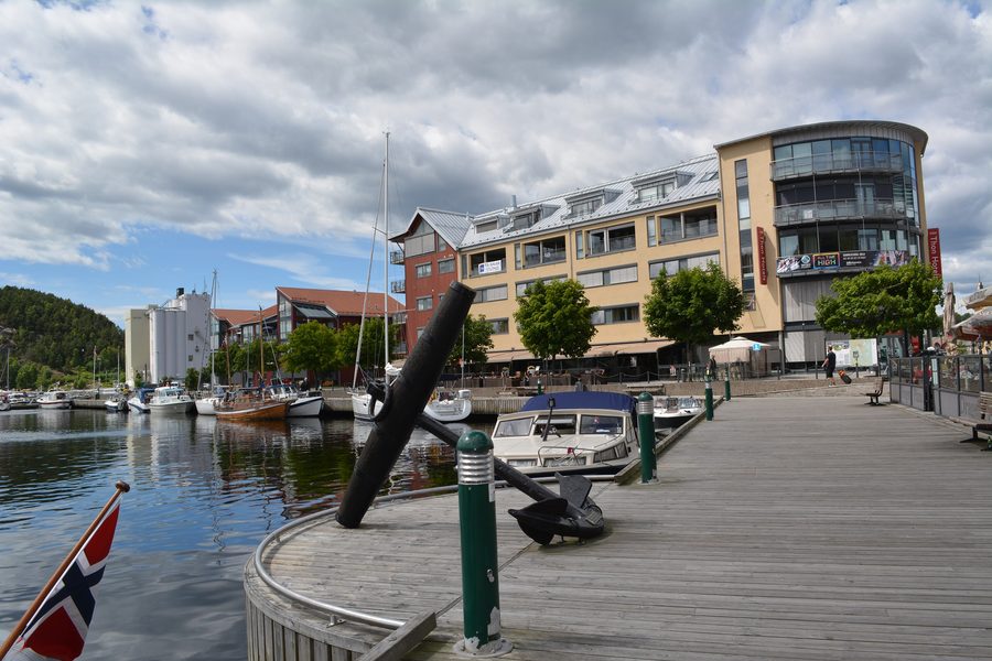 Old harbour in Halden by the water