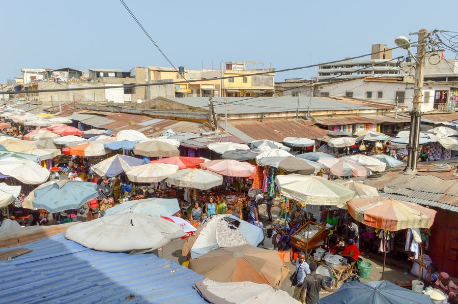 Colorful market in Lomé