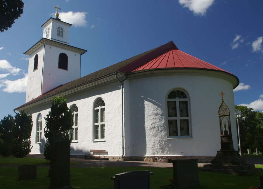 Exterior view of the church of Liared in the municipality of Ulricehamn, Västra Götaland
