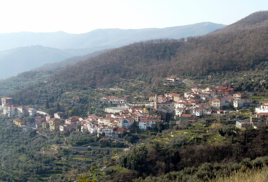 Panorama of Caravonica in Liguria, Italy
