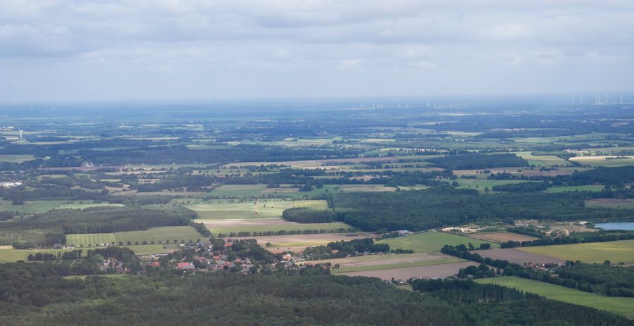 Aerial view of Wellen near Beverstedt and the rural surroundings