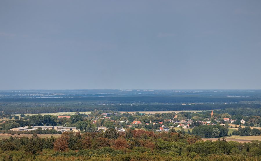 Blick auf Marnitz und die Landschaft der Ruhner Berge vom Aussichtsturm Ruhner Berg