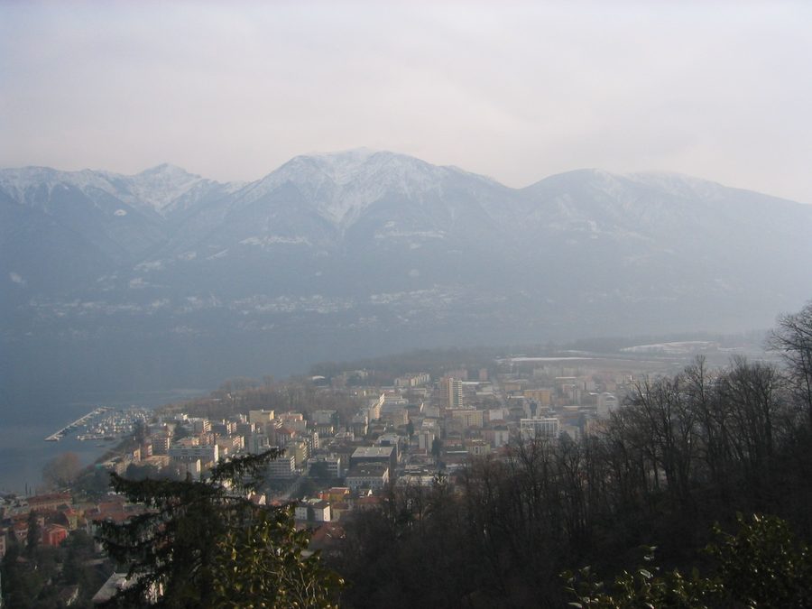 View of Locarno and Lake Maggiore from Madonna del Sasso