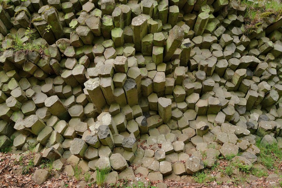 Basalt prism wall on the Gangolfsberg in the Rhön