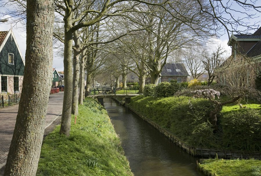 Historic village scene on Dorpsweg in Twisk
