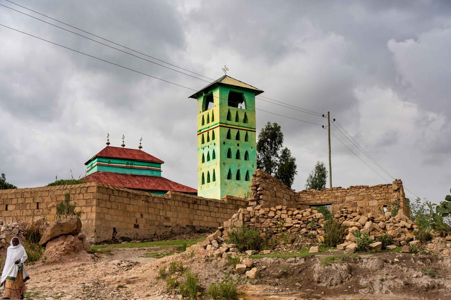 Axum in the wide highland landscape of Tigray.