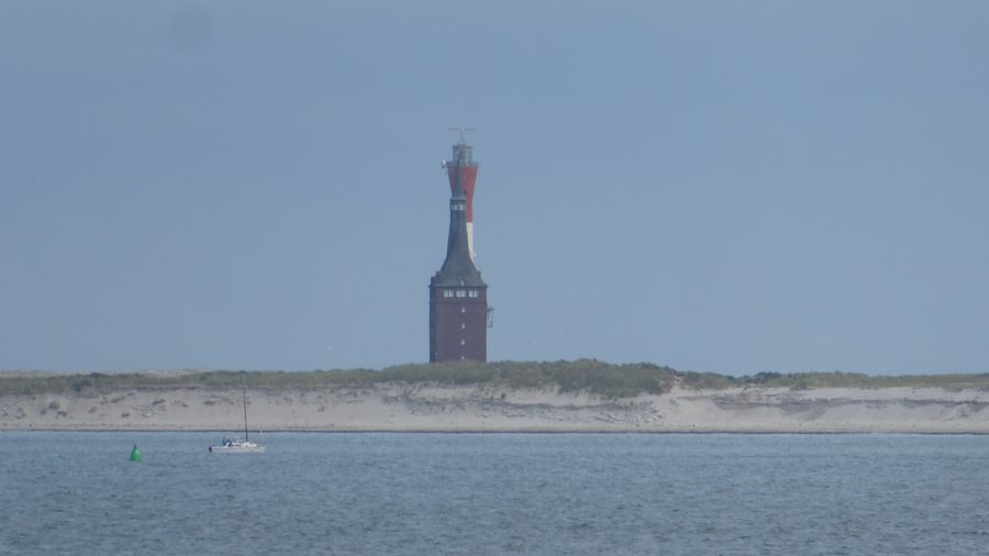 West Tower and New Lighthouse of Wangerooge in one line of sight