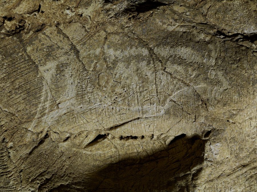 Ibex engraving from the Altxerri Cave near Aia