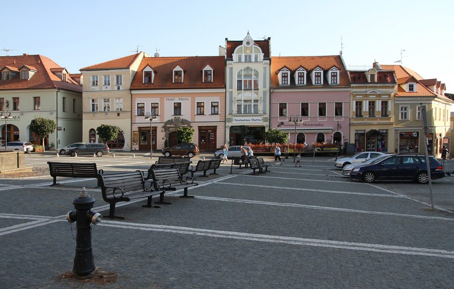 Masaryk Square in Česká Lípa, Czech Republic